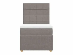 Clicnbuy Cama box spring con colchón tela gris taupe 90x190 cm