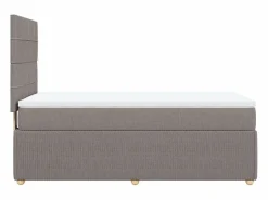 Clicnbuy Cama box spring con colchón tela gris taupe 90x190 cm