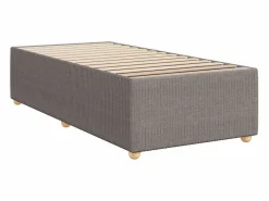 Clicnbuy Cama box spring con colchón tela gris taupe 90x190 cm