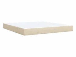 Clearance Clicnbuy Cama box spring con colchón tela color 180x200 cm Crema