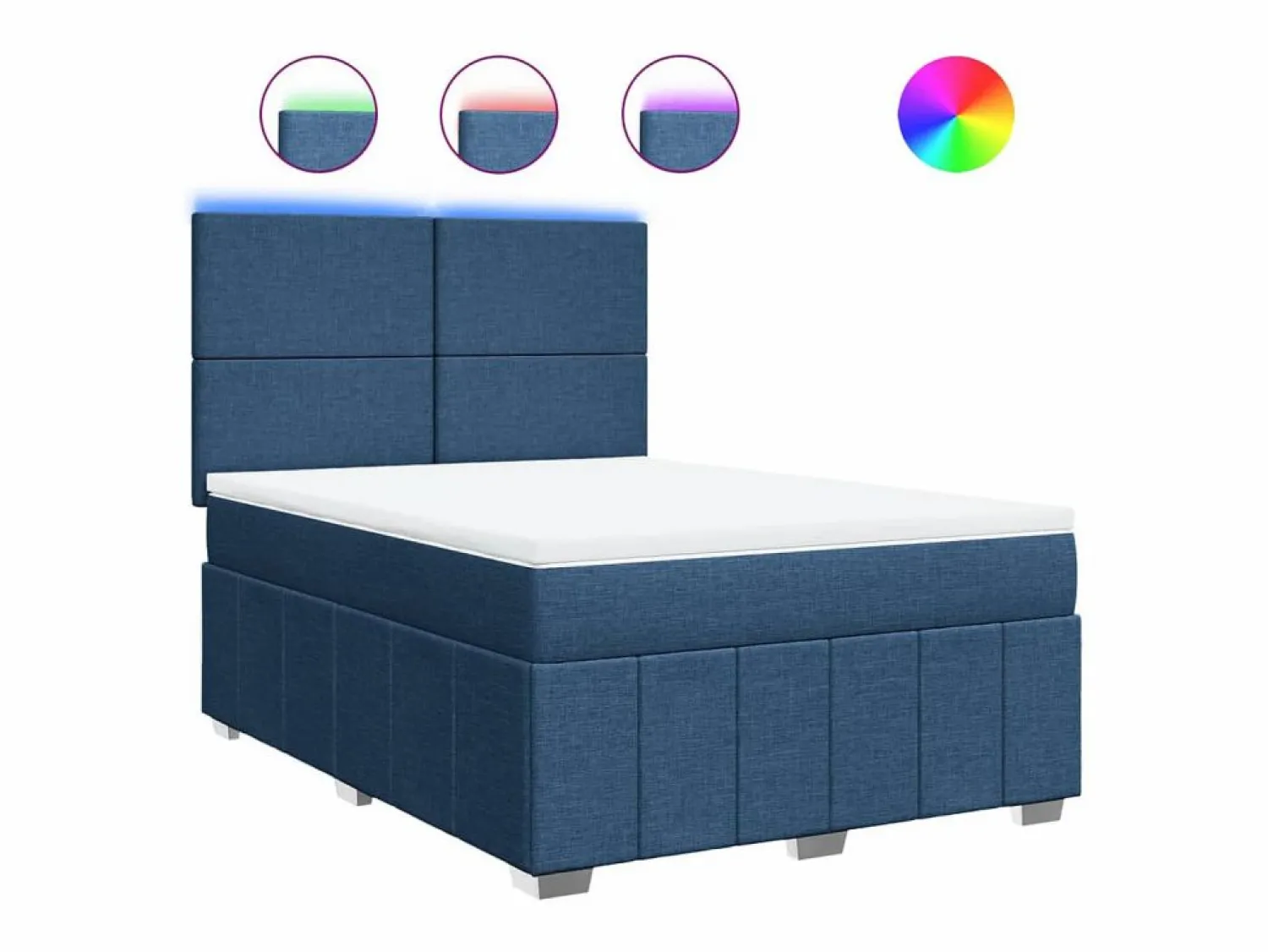 Clicnbuy Cama box spring con colchón tela 140x200 cm