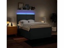 Clicnbuy Cama box spring con colchón tela 140x200 cm