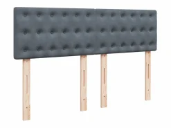 Clicnbuy Cama box spring con colchón terciopelo oscuro 140x190 cm