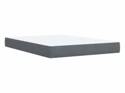 Clicnbuy Cama box spring con colchón terciopelo oscuro 140x190 cm
