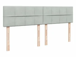 Clicnbuy Cama box spring con colchón terciopelo claro 180x200 cm