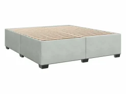 Clicnbuy Cama box spring con colchón terciopelo claro 180x200 cm