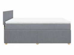 Clicnbuy Cama box spring con colchón tela claro 160x200 cm