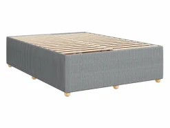 Clicnbuy Cama box spring con colchón tela claro 160x200 cm