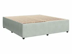 Clicnbuy Cama box spring con colchón terciopelo claro 180x200 cm
