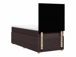 Cama box spring con colchón tela marrón oscuro 90x190 cm Somier - 90X190Cm