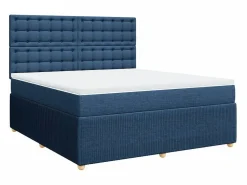 Clicnbuy Cama box spring con colchón tela 180x200 cm
