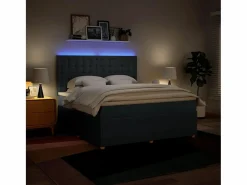 Clicnbuy Cama box spring con colchón tela 180x200 cm