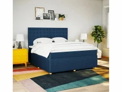Clicnbuy Cama box spring con colchón tela 180x200 cm
