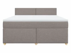 Online Clicnbuy Cama box spring con colchón tela gris taupe 180x200 cm Topo