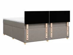 Online Clicnbuy Cama box spring con colchón tela gris taupe 180x200 cm Topo