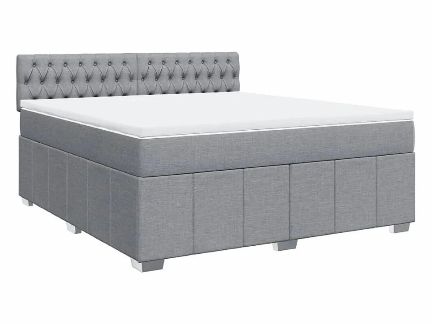 Clearance Clicnbuy Cama box spring con colchón tela claro 180x200 cm Gris
