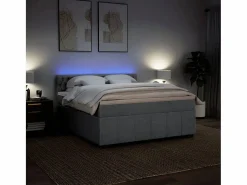 Clearance Clicnbuy Cama box spring con colchón tela claro 180x200 cm Gris