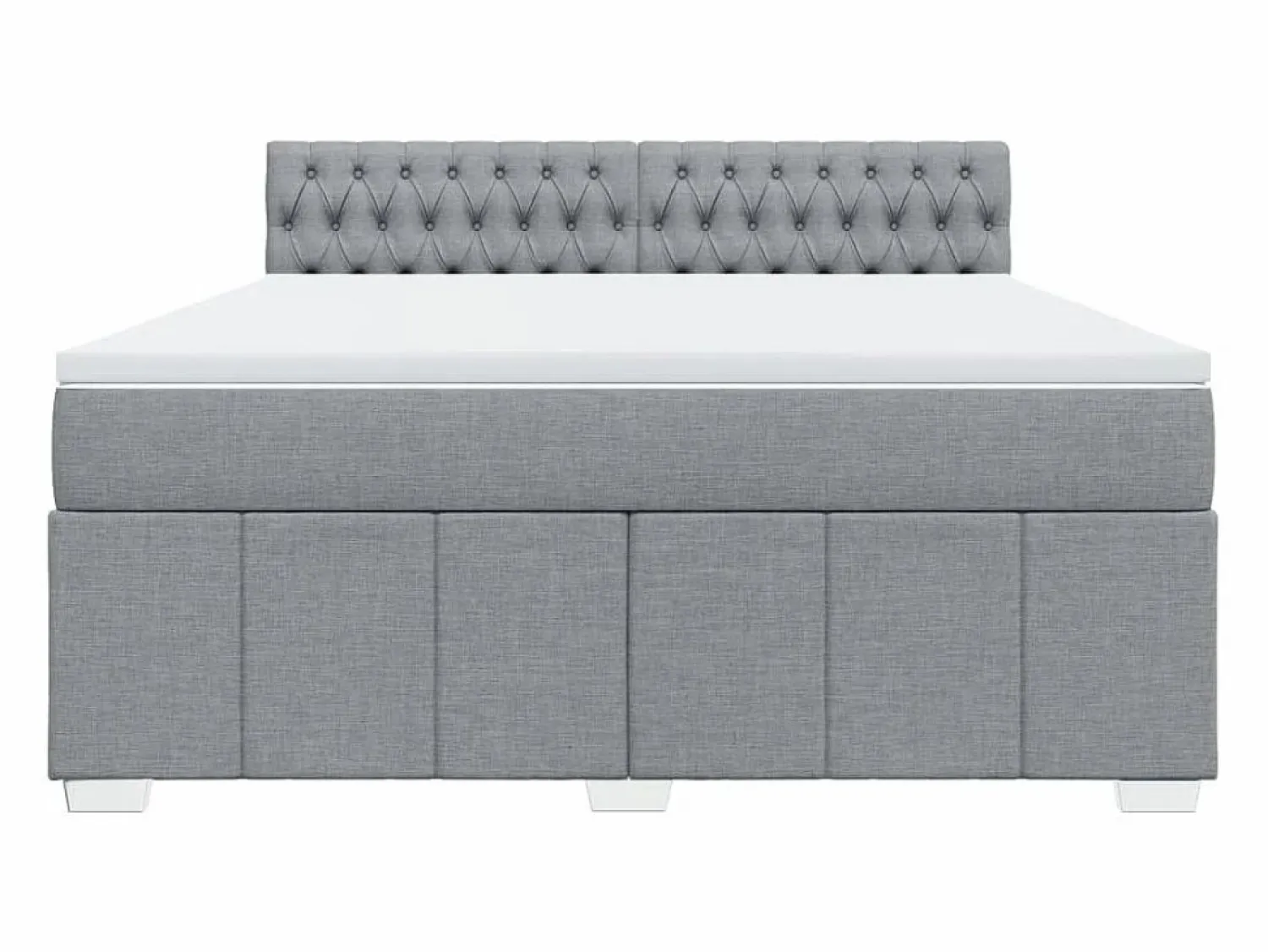 Clearance Clicnbuy Cama box spring con colchón tela claro 180x200 cm Gris