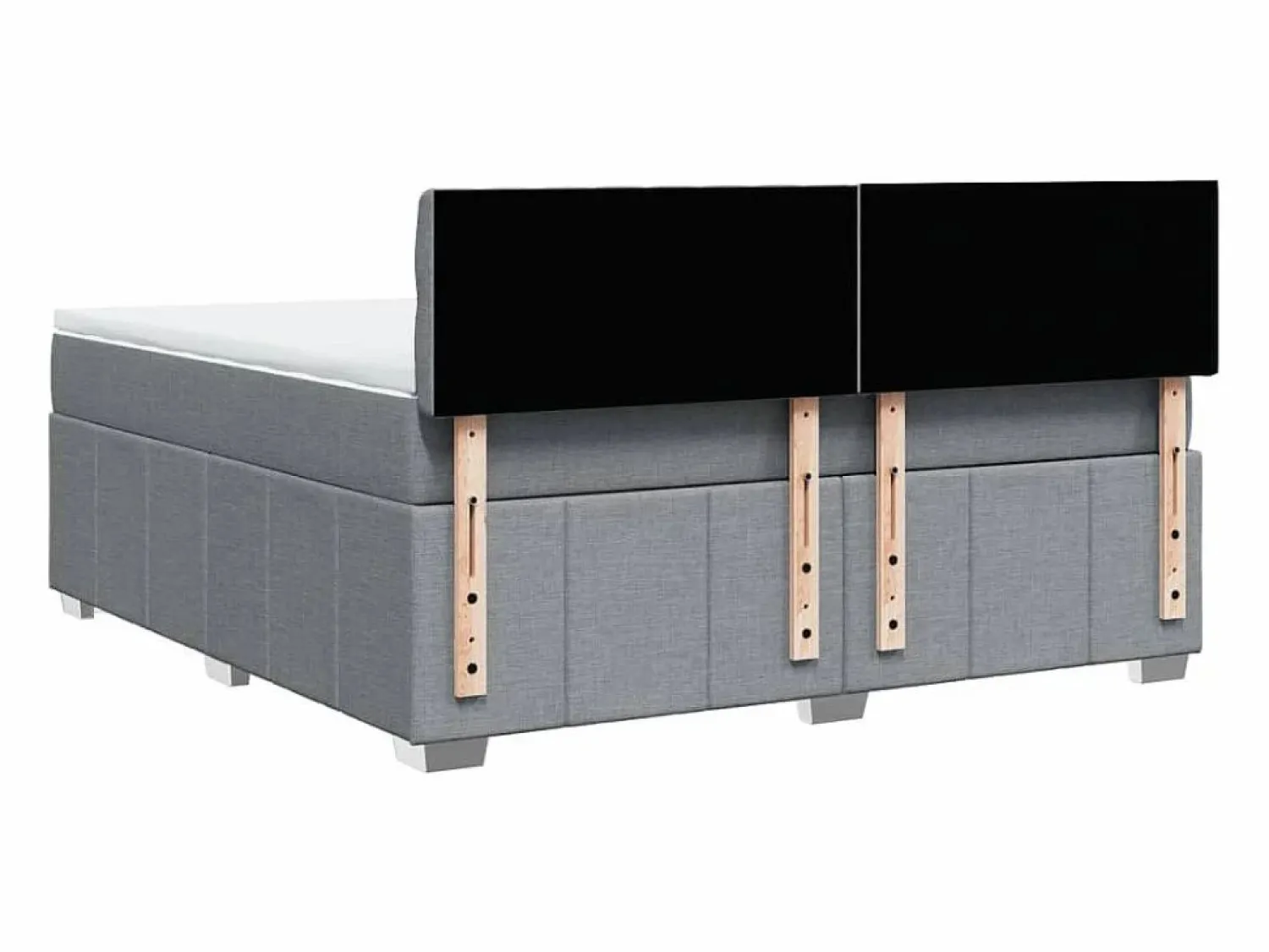 Clearance Clicnbuy Cama box spring con colchón tela claro 180x200 cm Gris