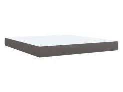 Clicnbuy Cama box spring con colchón cuero sintético 180x200 cm Gris