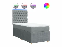 Online Clicnbuy Cama box spring con colchón tela claro 80x200 cm Gris