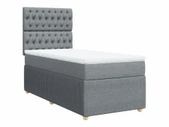 Online Clicnbuy Cama box spring con colchón tela claro 80x200 cm Gris