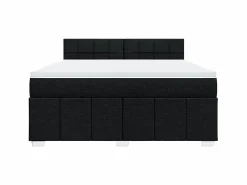 Online Clicnbuy Cama box spring con colchón tela 180x200 cm Negro