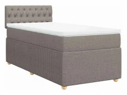 Hot Cama box spring con colchón tela gris taupe 90x190 cm Base De Cama De Láminas|Somier - 90X190Cm