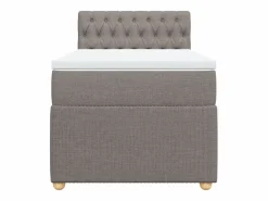 Hot Cama box spring con colchón tela gris taupe 90x190 cm Base De Cama De Láminas|Somier - 90X190Cm