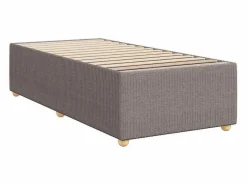 Hot Cama box spring con colchón tela gris taupe 90x190 cm Base De Cama De Láminas|Somier - 90X190Cm