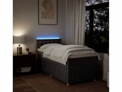 Hot Cama box spring con colchón tela gris taupe 90x190 cm Base De Cama De Láminas|Somier - 90X190Cm