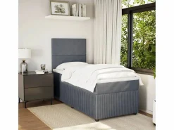 Hot Clicnbuy Cama box spring con colchón terciopelo oscuro 90x190 cm Gris