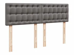 Sale Clicnbuy Cama box spring con colchón cuero sintético gris 140x190 cm
