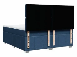 Sale Clicnbuy Cama box spring con colchón tela 200x200 cm Azul