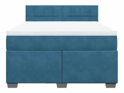 Clicnbuy Cama box spring con colchón terciopelo 160x200 cm