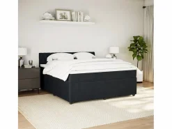 Clicnbuy Cama box spring con colchón terciopelo 180x200 cm