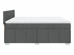 Clearance Clicnbuy Cama box spring con colchón tela oscuro 180x200 cm Gris
