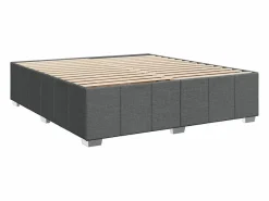 Clearance Clicnbuy Cama box spring con colchón tela oscuro 180x200 cm Gris