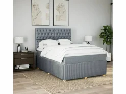 Hot Cama box spring con colchón tela claro 160x200 cm Somier - 160X200Cm