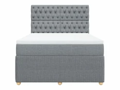 Hot Cama box spring con colchón tela claro 160x200 cm Somier - 160X200Cm