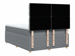 Hot Cama box spring con colchón tela claro 160x200 cm Somier - 160X200Cm