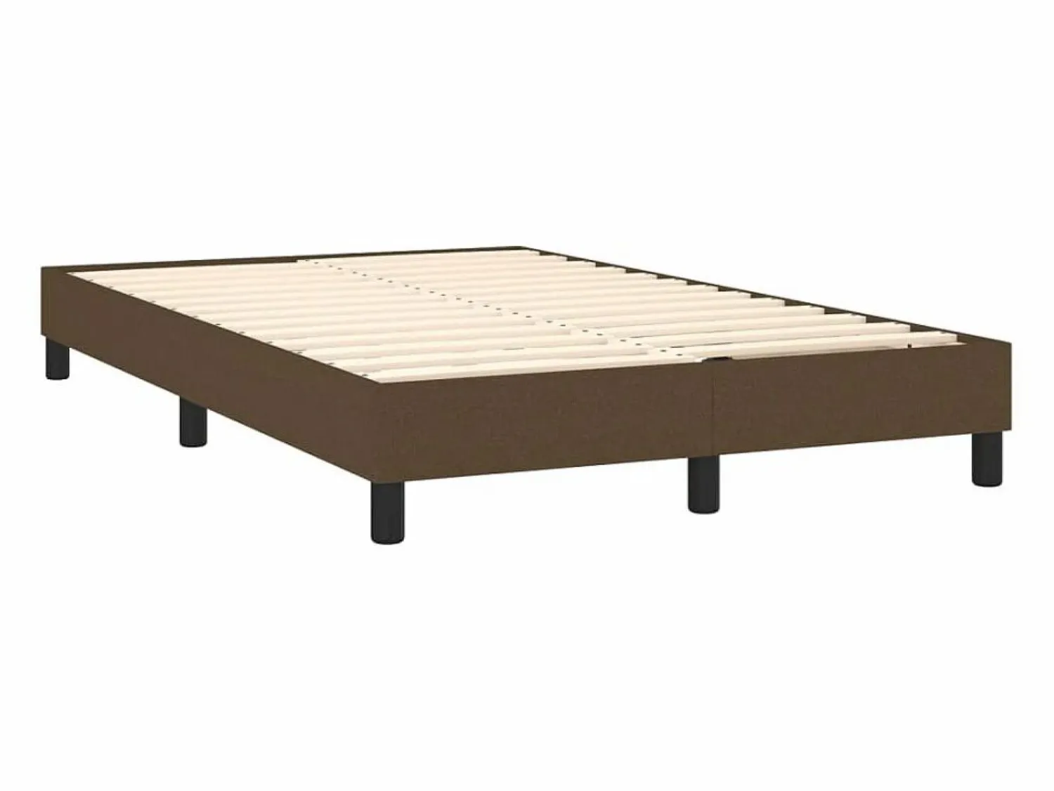 Outlet Cama box spring con colchón y LED tela marrón oscuro 120x190 cm Somier Tapizado