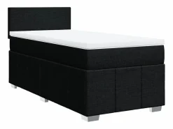 Clearance Clicnbuy Cama box spring con colchón tela 90x190 cm Negro