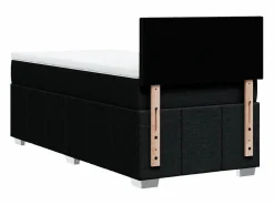 Clearance Clicnbuy Cama box spring con colchón tela 90x190 cm Negro