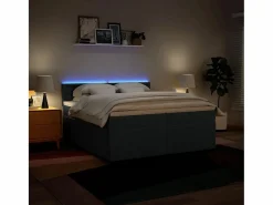 Best Clicnbuy Cama box spring con colchón tela 200x200 cm Azul