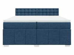 Best Clicnbuy Cama box spring con colchón tela 200x200 cm Azul