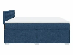 Best Clicnbuy Cama box spring con colchón tela 200x200 cm Azul