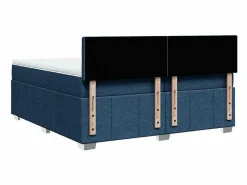 Best Clicnbuy Cama box spring con colchón tela 200x200 cm Azul