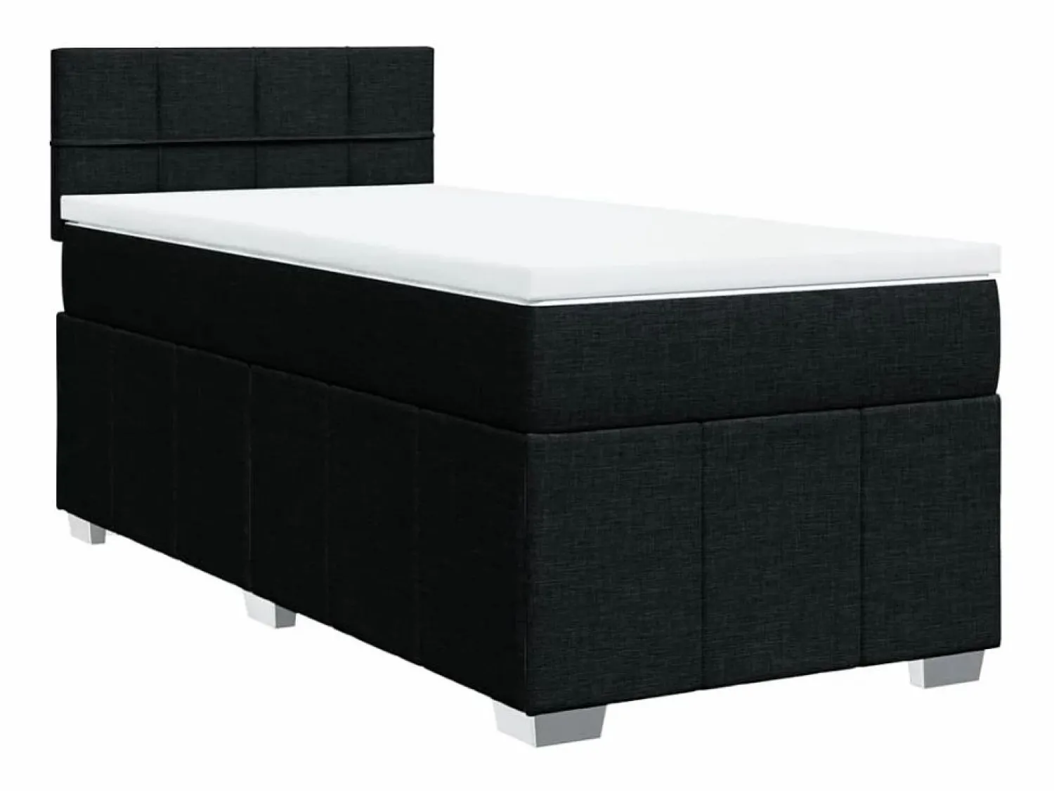 Discount Clicnbuy Cama box spring con colchón tela 90x190 cm Negro