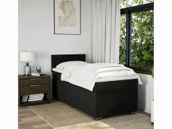 Discount Clicnbuy Cama box spring con colchón tela 90x190 cm Negro